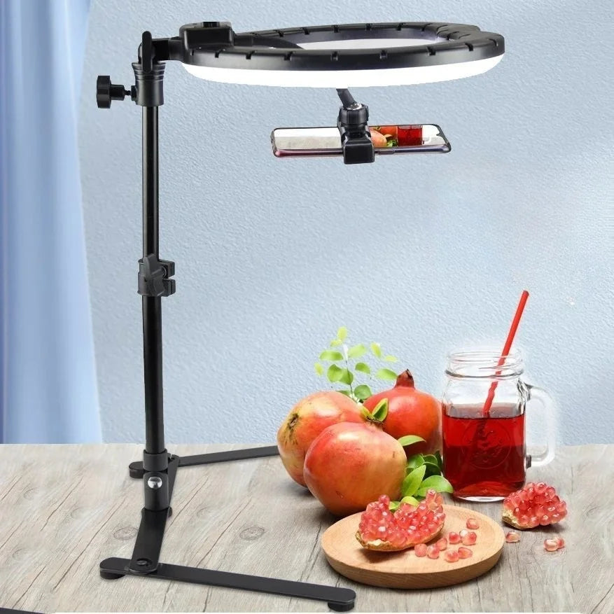 26CM fotografía iluminación teléfono Ringlight trípode soporte foto Led Selfie relleno anillo luz lámpara para vídeo Youtube Live COOK