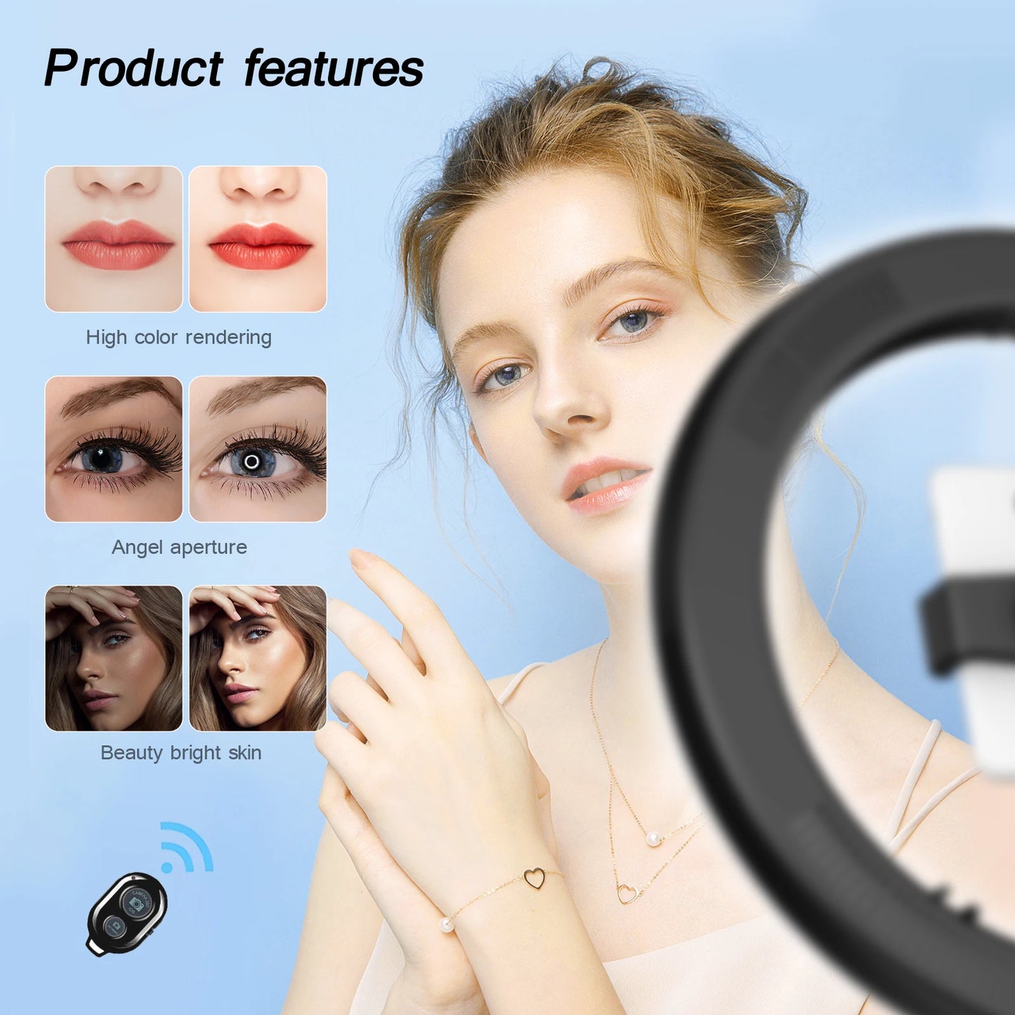 26CM fotografía iluminación teléfono Ringlight trípode soporte foto Led Selfie relleno anillo luz lámpara para vídeo Youtube Live COOK
