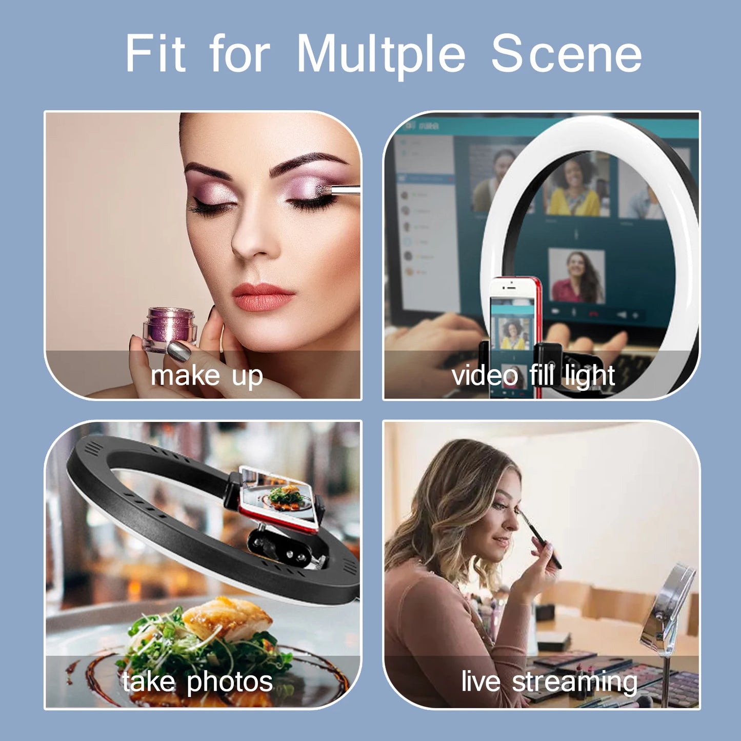26CM fotografía iluminación teléfono Ringlight trípode soporte foto Led Selfie relleno anillo luz lámpara para vídeo Youtube Live COOK